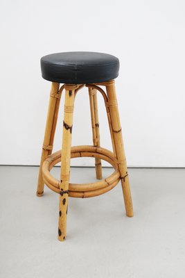 French Rattan and Bamboo Bar Stool, 1950s-FJP-2032222