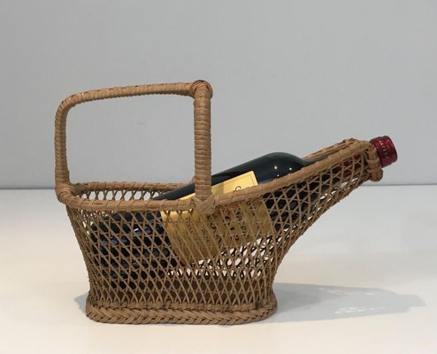 French Rattan Bottle Holder, 1970s-BA-699489