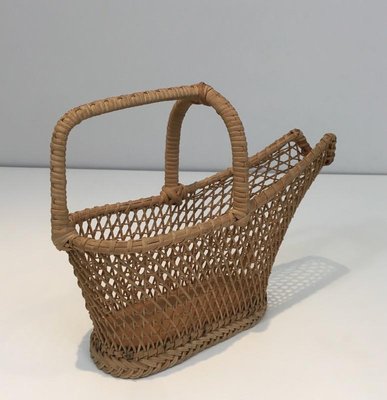 French Rattan Bottle Holder, 1970s-BA-699489