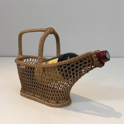 French Rattan Bottle Holder, 1970s-BA-699489