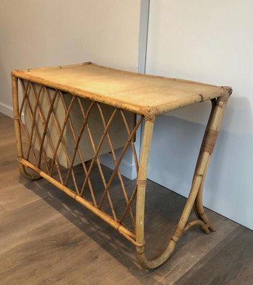 French Rattan Desk, 1970s-BA-910108