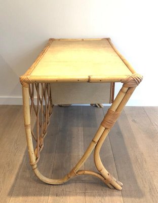 French Rattan Desk, 1970s-BA-910108