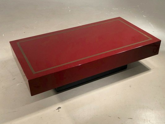 French Rectangular Lacquered Coffee Table by Jean-Claude Mahey, 1970s-NLF-1121882