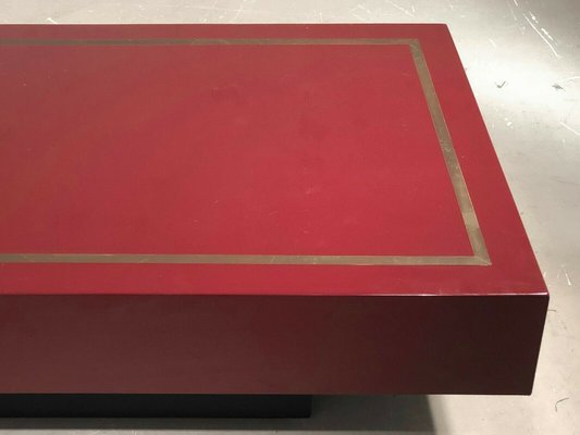 French Rectangular Lacquered Coffee Table by Jean-Claude Mahey, 1970s-NLF-1121882