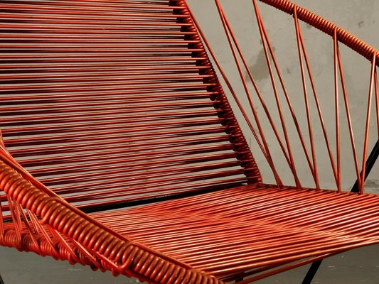 French Red Vinyl Wire Chair by Raoul Guys, 1950s-NLF-1091768