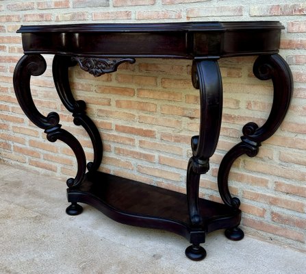 French Regency Console Table in Carved Walnut-NOU-2041378