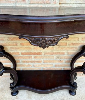 French Regency Console Table in Carved Walnut-NOU-2041378