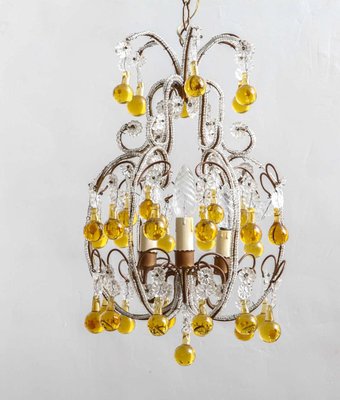 French Regency Crystal Beads Chandelier, 1920s-KL-620439