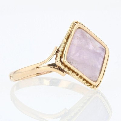 French Ring in 18K Yellow Gold with Amethyst, 1900s-OLU-1260300