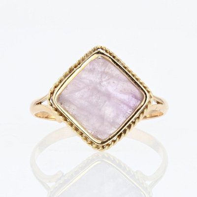 French Ring in 18K Yellow Gold with Amethyst, 1900s-OLU-1260300