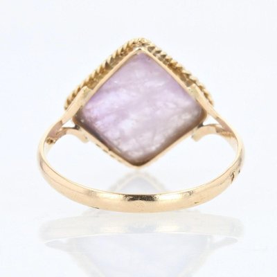 French Ring in 18K Yellow Gold with Amethyst, 1900s-OLU-1260300