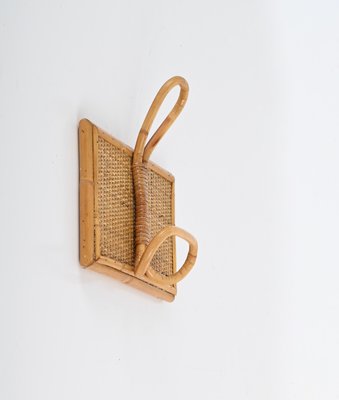 French Riviera Coat Hooks in Rattan and Bamboo, 1960s, Set of 2-JDR-1783060