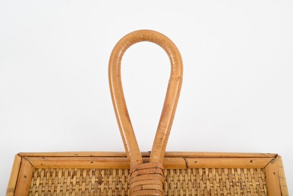 French Riviera Coat Hooks in Rattan and Bamboo, 1960s, Set of 2-JDR-1783060