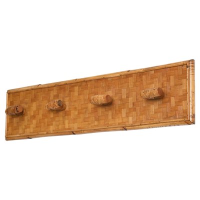 French Riviera Coat Rack in Wicker, Rattan and Bamboo, Italy, 1960s-JDR-1719005