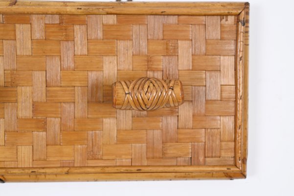 French Riviera Coat Rack in Wicker, Rattan and Bamboo, Italy, 1960s-JDR-1719005