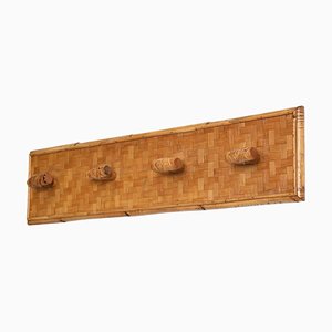 French Riviera Coat Rack in Wicker, Rattan and Bamboo, Italy, 1960s-JDR-1719005