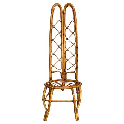 French Riviera Rattan & Bamboo Side Chair, France, 1960s-YUW-1346148