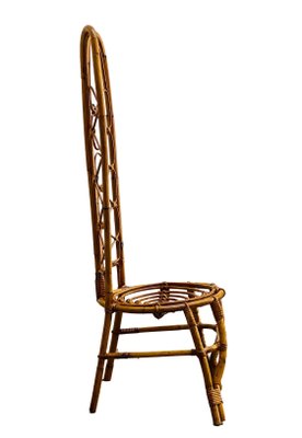 French Riviera Rattan & Bamboo Side Chair, France, 1960s-YUW-1346148