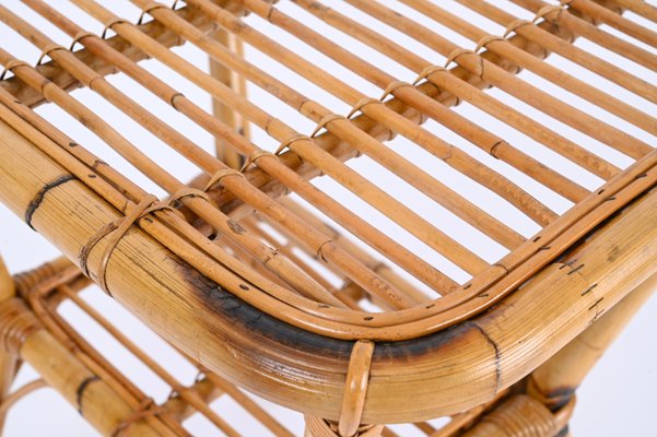 French Riviera Side Table in Rattan, Bamboo and Wicker, Italy, 1960s-JDR-1732621