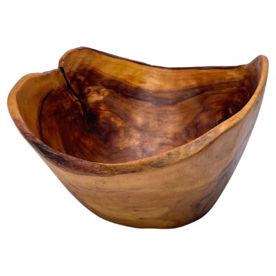 French Riviera Style Brown Bowl in Olive Wood, 1960-UR-1293625