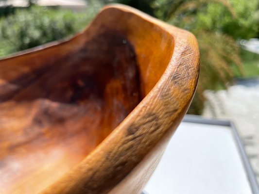 French Riviera Style Brown Bowl in Olive Wood, 1960-UR-1293625