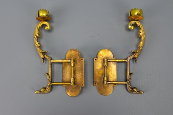 French Rococo Piano Wall Sconces Swivel Candleholders, 1900s, Set of 2-KEG-1719692