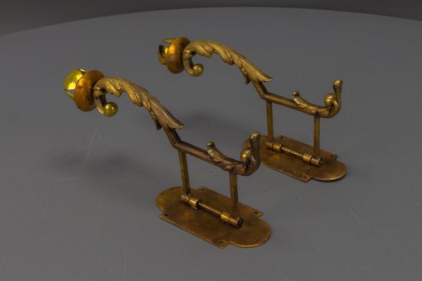 French Rococo Piano Wall Sconces Swivel Candleholders, 1900s, Set of 2-KEG-1719692