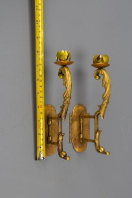 French Rococo Piano Wall Sconces Swivel Candleholders, 1900s, Set of 2-KEG-1719692