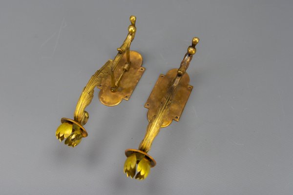 French Rococo Piano Wall Sconces Swivel Candleholders, 1900s, Set of 2-KEG-1719692