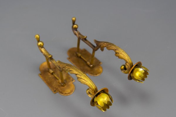 French Rococo Piano Wall Sconces Swivel Candleholders, 1900s, Set of 2-KEG-1719692