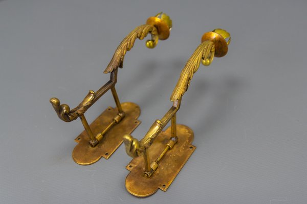 French Rococo Piano Wall Sconces Swivel Candleholders, 1900s, Set of 2-KEG-1719692