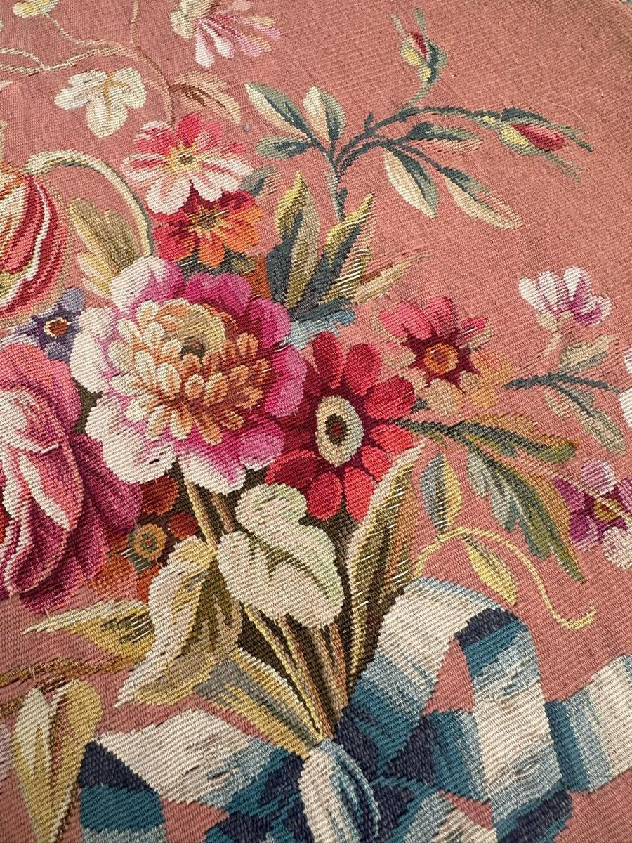 French Round Aubusson Tapestry from Bobyrugs, 1890s