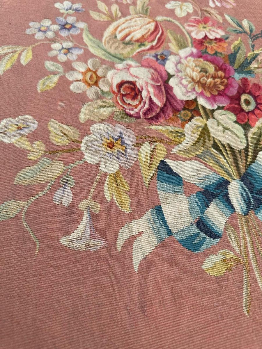 French Round Aubusson Tapestry from Bobyrugs, 1890s