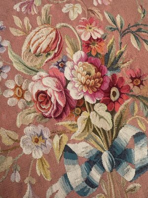 French Round Aubusson Tapestry from Bobyrugs, 1890s-YMM-1803428