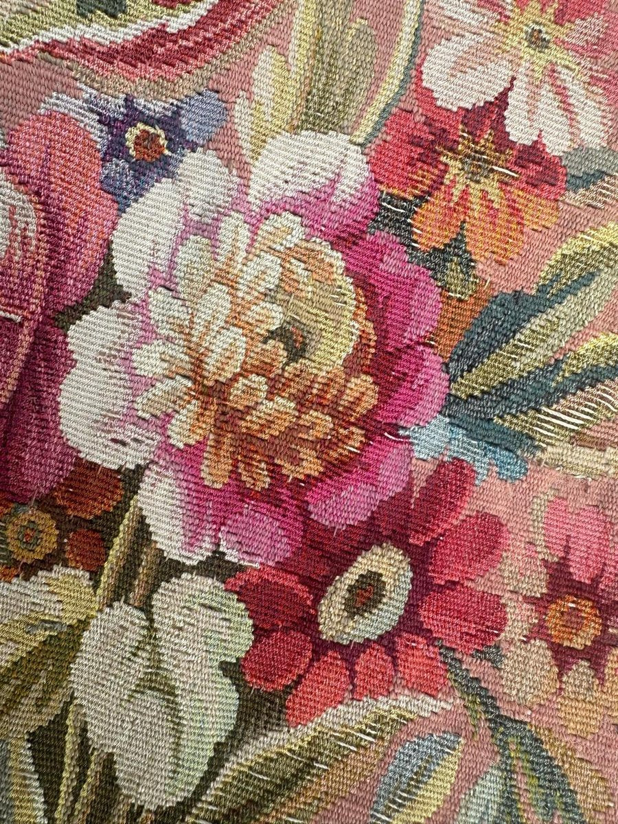 French Round Aubusson Tapestry from Bobyrugs, 1890s