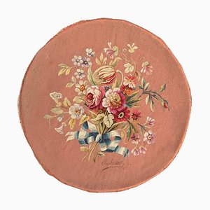 French Round Aubusson Tapestry from Bobyrugs, 1890s-YMM-1803428