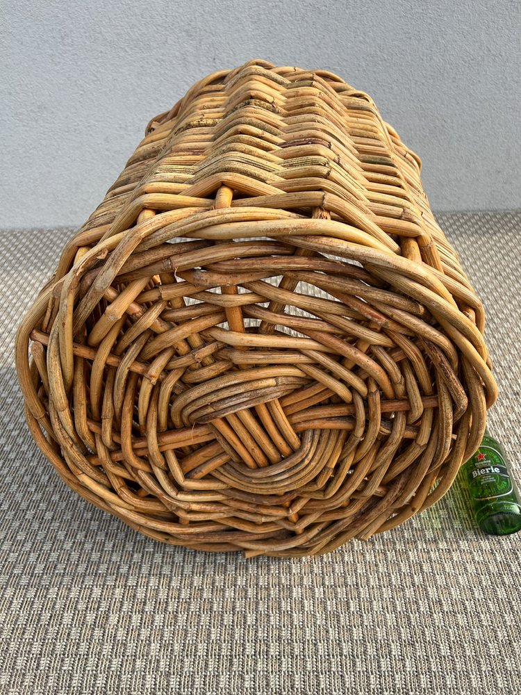 French Rustic Basket in Thick Willow, 1960s