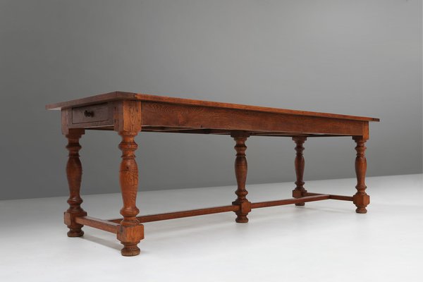 French Rustic Oak Dining Table, 1930s-YSY-1728689