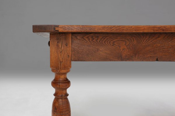 French Rustic Oak Dining Table, 1930s-YSY-1728689