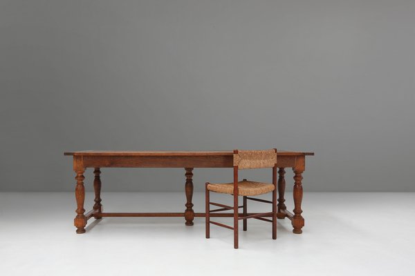 French Rustic Oak Dining Table, 1930s-YSY-1728689