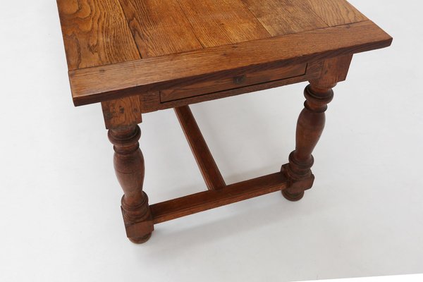 French Rustic Oak Dining Table, 1930s-YSY-1728689