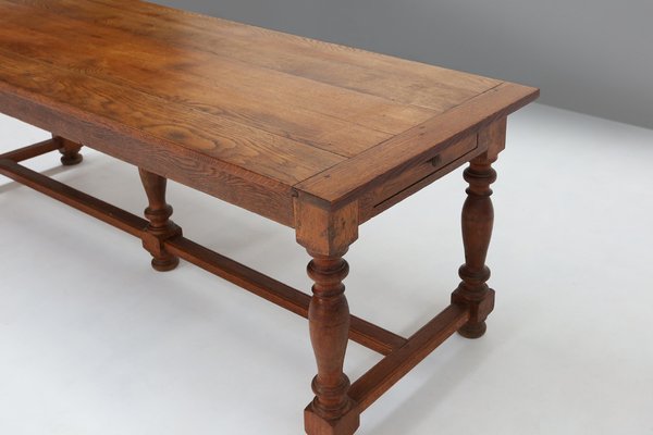 French Rustic Oak Dining Table, 1930s-YSY-1728689