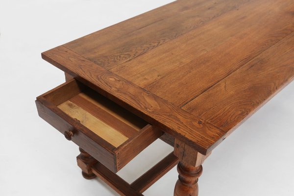 French Rustic Oak Dining Table, 1930s-YSY-1728689