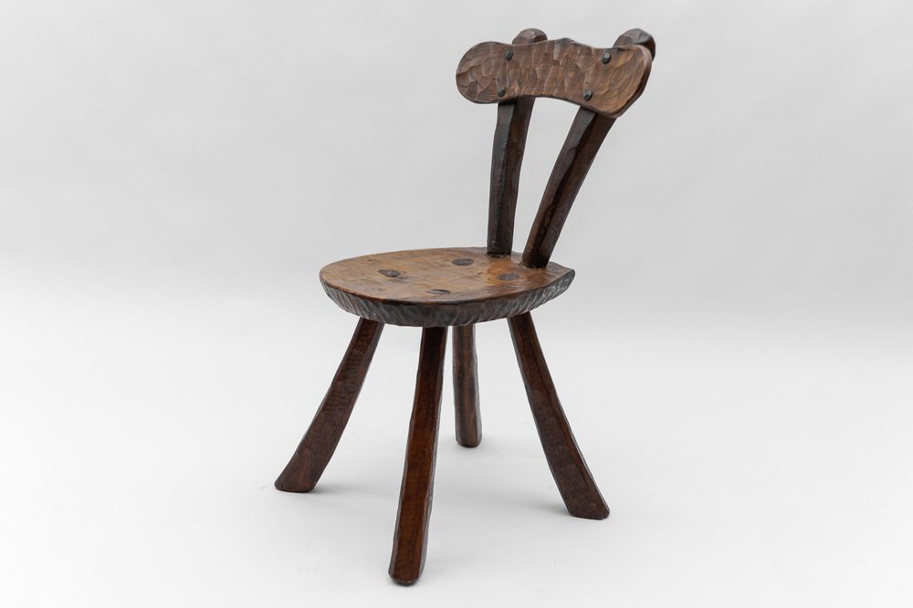 French Rustic Provincial Sculptured Chair in the style of Alexandre Noll, 1960s