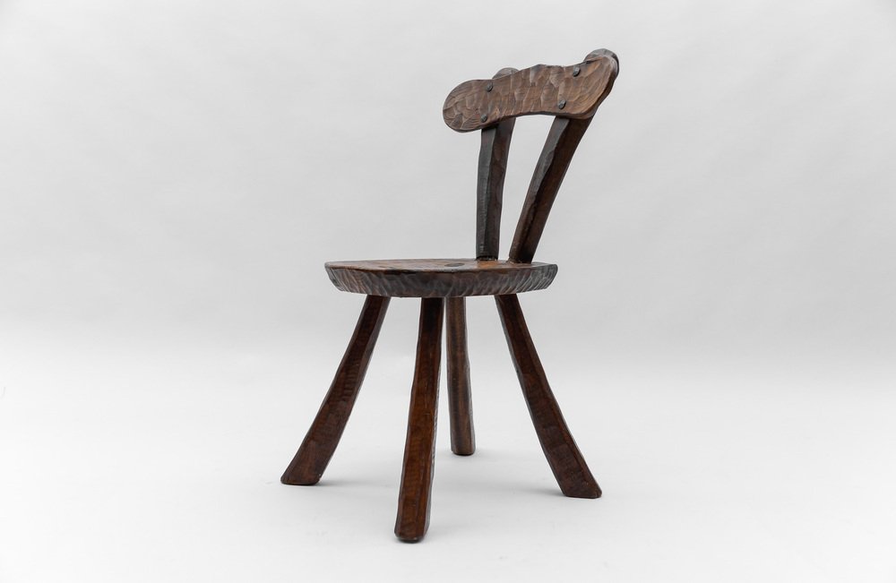 French Rustic Provincial Sculptured Chair in the style of Alexandre Noll, 1960s