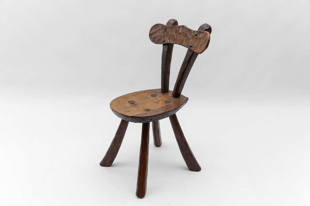 French Rustic Provincial Sculptured Chair in the style of Alexandre Noll, 1960s