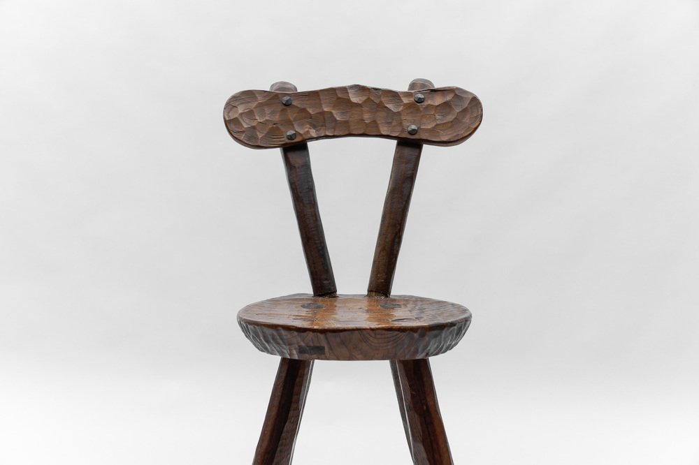 French Rustic Provincial Sculptured Chair in the style of Alexandre Noll, 1960s