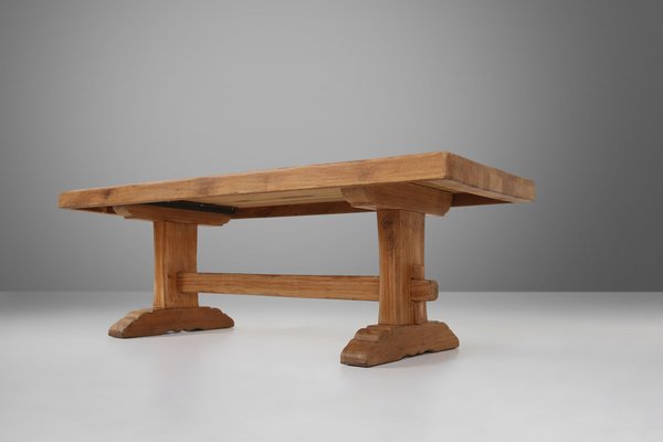 French Rustic Wooden Dining Table, 1950s-YSY-1815165