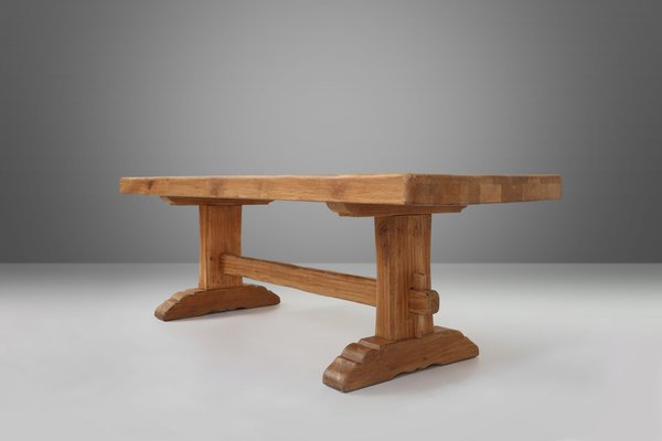 French Rustic Wooden Dining Table, 1950s-YSY-1815165