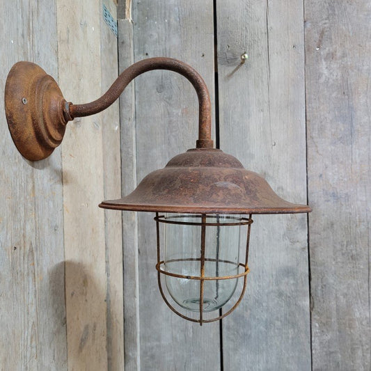 French Rusty Outdoor Barn Lamp Light